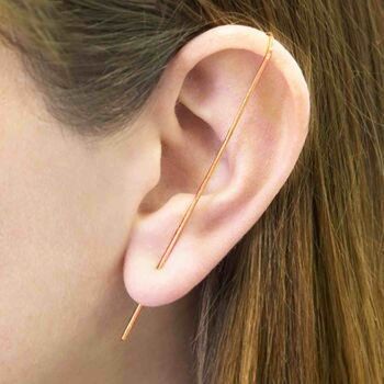 Sterling Silver Minimalist Ear Pin Earrings, 8 of 9