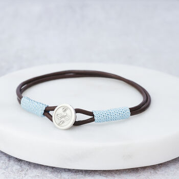 Silver Leather And Silk Personalised Bracelet, 7 of 12