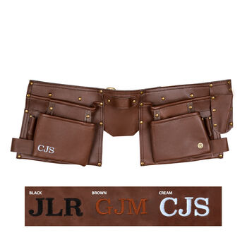 Personalised Brown Leather Tool Belt, 6 of 8