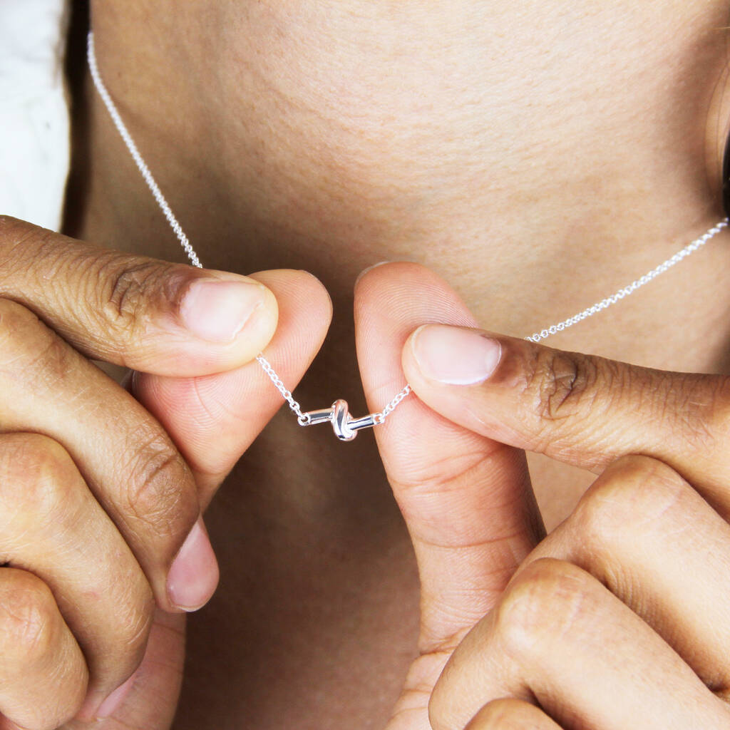 friendship knot necklace and earrings