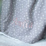 Personalised Star Grey Baby Blanket, thumbnail 2 of 6