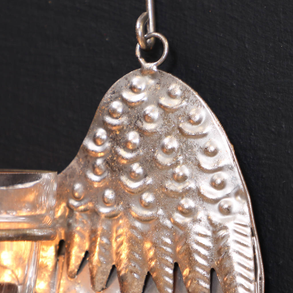 metal hanging angel wings candle holder by dibor