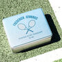 Personalised Tennis Tin Racket Hip Flask Gift Tin For Him, thumbnail 2 of 4