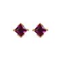 Rose Gold Princess Cut Birthstone Earrings July Ruby, thumbnail 4 of 5