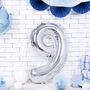 Silver Any Age Foil Number Birthday Balloon, thumbnail 1 of 5