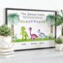 Personalised Family Dinosaur Print. Gift For Nursery, thumbnail 1 of 6