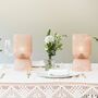 Fine Dusty Pink Ribbed Battery Powered Table Lamp, thumbnail 2 of 3