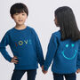 'Love' Embroidered Children's Organic Sweatshirt, thumbnail 2 of 7