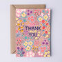 Floral Thank You Card For Women, Pink Flowers, For Her, thumbnail 1 of 2