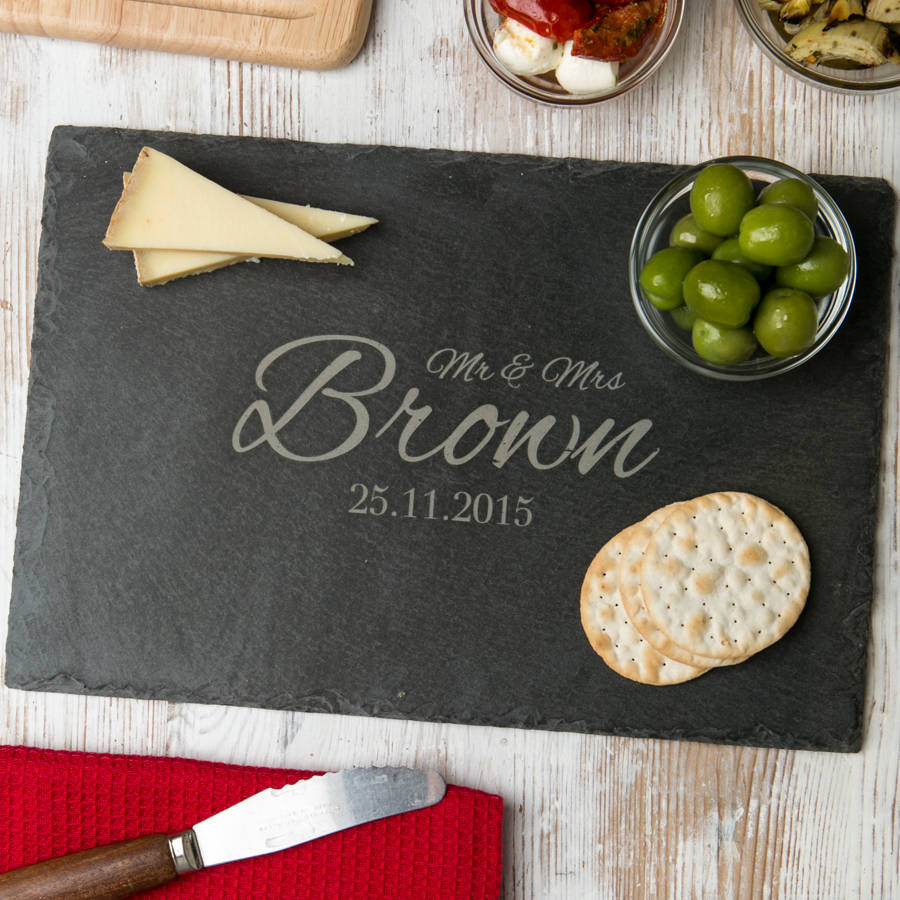 Personalised Wedding Slate Cheese Board, 1 of 7
