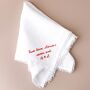 Personalised Message Embroidered White Linen Napkin, thumbnail 3 of 4