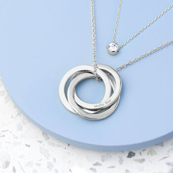Personalised Russian Ring Layered Necklace, 8 of 10