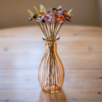 Heathers Hydrangea Glass Flower Bouquet, Recycled Vase, 2 of 6