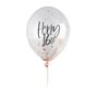 Five Rose Gold 'Happy 16th' Birthday Confetti Balloons, thumbnail 2 of 2