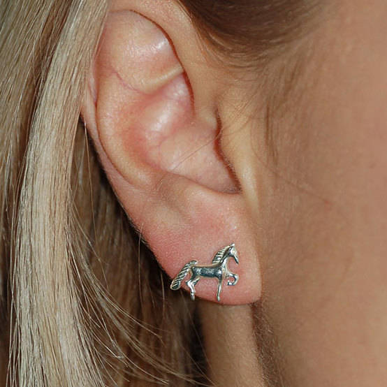 Horse Sterling Silver Stud Earrings By Lovethelinks Horse Sterling Silver Stud Earrings