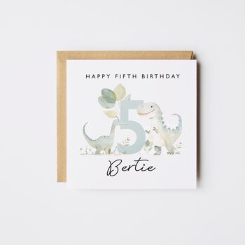 Dinosaur 2nd Birthday Card For Boy *Age Options, 5 of 5