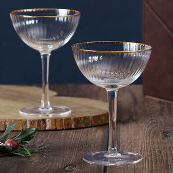 Two Luxury Champagne Coupe Glasses, 7 of 9