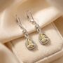 Peridot August Birthstone Teardrop Silver Earrings, thumbnail 1 of 4
