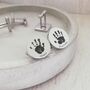 Stainless Steel Engraved Circle Cufflinks With Prints, thumbnail 1 of 3