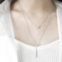 Sterling Silver Simple Bar Pendant Necklace, thumbnail 2 of 4
