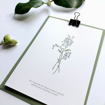 ‘Forget Me Not’ Botanical Spring Flower Notecard, 3 of 3