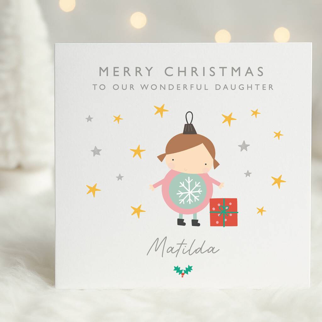 Funny Girl In A Bauble Costume Card