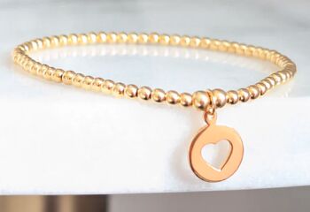 Gold Vermeil Heart Charm Bracelet, 2 of 6