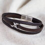 Men's Personalised Leather Stainless Infinity Bracelet, thumbnail 2 of 12
