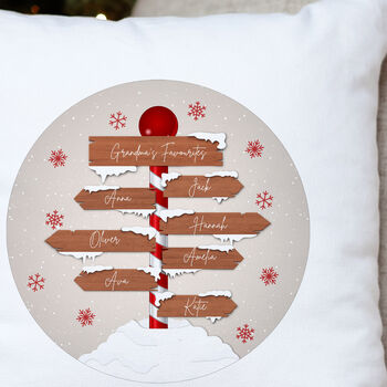 Persoanlised Snow Sign Cushion, 3 of 4