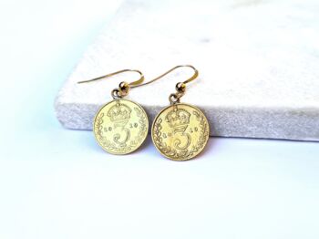 Handmade 24k Gold Plated Coin Earrings With Ear Wire, 2 of 10