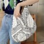 Lightweight Thin Cotton White And Black Paisley Shoulder Crossbody Bag, thumbnail 1 of 7
