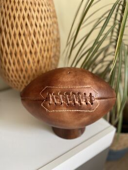 Full Sized American Football With Wooden Display, 4 of 5