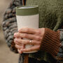 Leak Proof Reusable Cup 12oz Cream And Honest Green, thumbnail 1 of 5