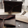 'Hidden Message' Leather Tassel Clutch, thumbnail 2 of 9