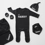 Baby Name Personalised Babygrow Gift Set, thumbnail 3 of 3