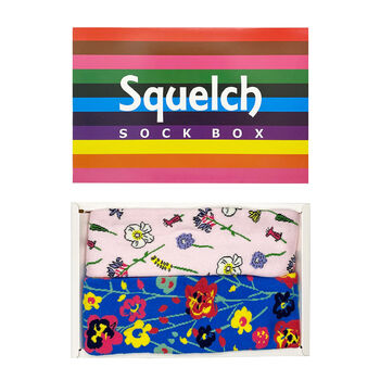 Gift Set Of Two Pairs Of Squelch Adult Socks Flowers, 3 of 5