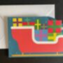 Handmade Santa Riding His Sleigh Pop Up Christmas Card, thumbnail 3 of 3