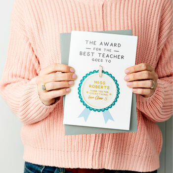 Personalised Best Teacher Keepsake Card, 3 of 3