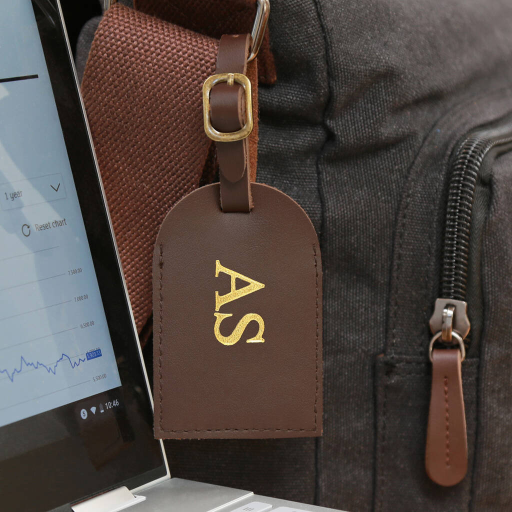 Personalised Luggage Tag And Canvas Laptop Bag Set By Duncan Stewart