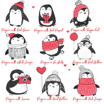 Personalised Couples Christmas Penguin Mug Set, 3 of 5