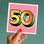 Golden Fifty 50th Birthday Card, thumbnail 1 of 2