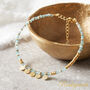 Blue Aquamarine Gold Silver Beaded Charm Layering Bracelet, thumbnail 1 of 7