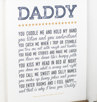 Why I Love You Daddy Poem Print, 7 of 7