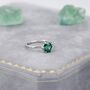 Sterling Silver One Carat Emerald Green Cz Brilliant Cut Ring, thumbnail 4 of 12