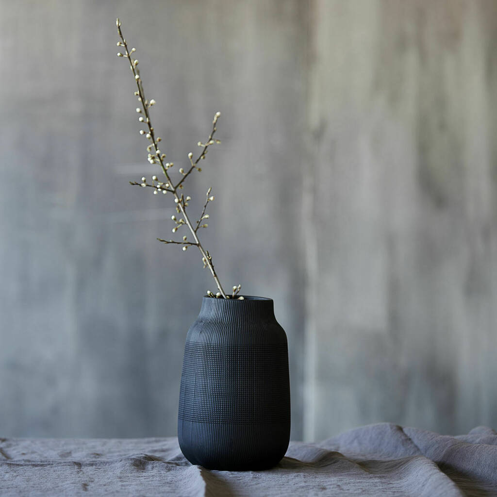 Vase, Groove, Black, 1 of 3
