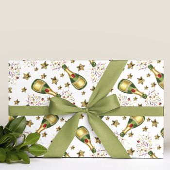 Celebratory Champagne Bottle Gift Wrap, 6 of 8