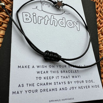 Birthday Wish Bracelet – Adjustable Star Charm Gift, 2 of 4