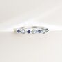 Blue Sapphire And Blue Topaz Stackable Half Eternity Band In Sterling Silver And Gold, thumbnail 5 of 12