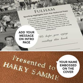 Fulham Fc Personalised Football Gift Craven Cottage Newspaper History Book, 7 of 12