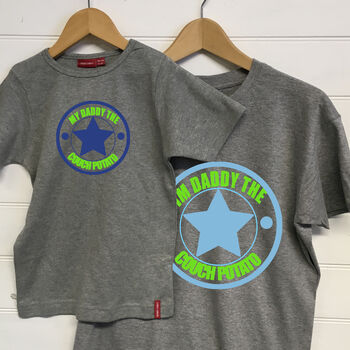 Personalised Father And Child Star Of The… T Shirt Set, 4 of 9
